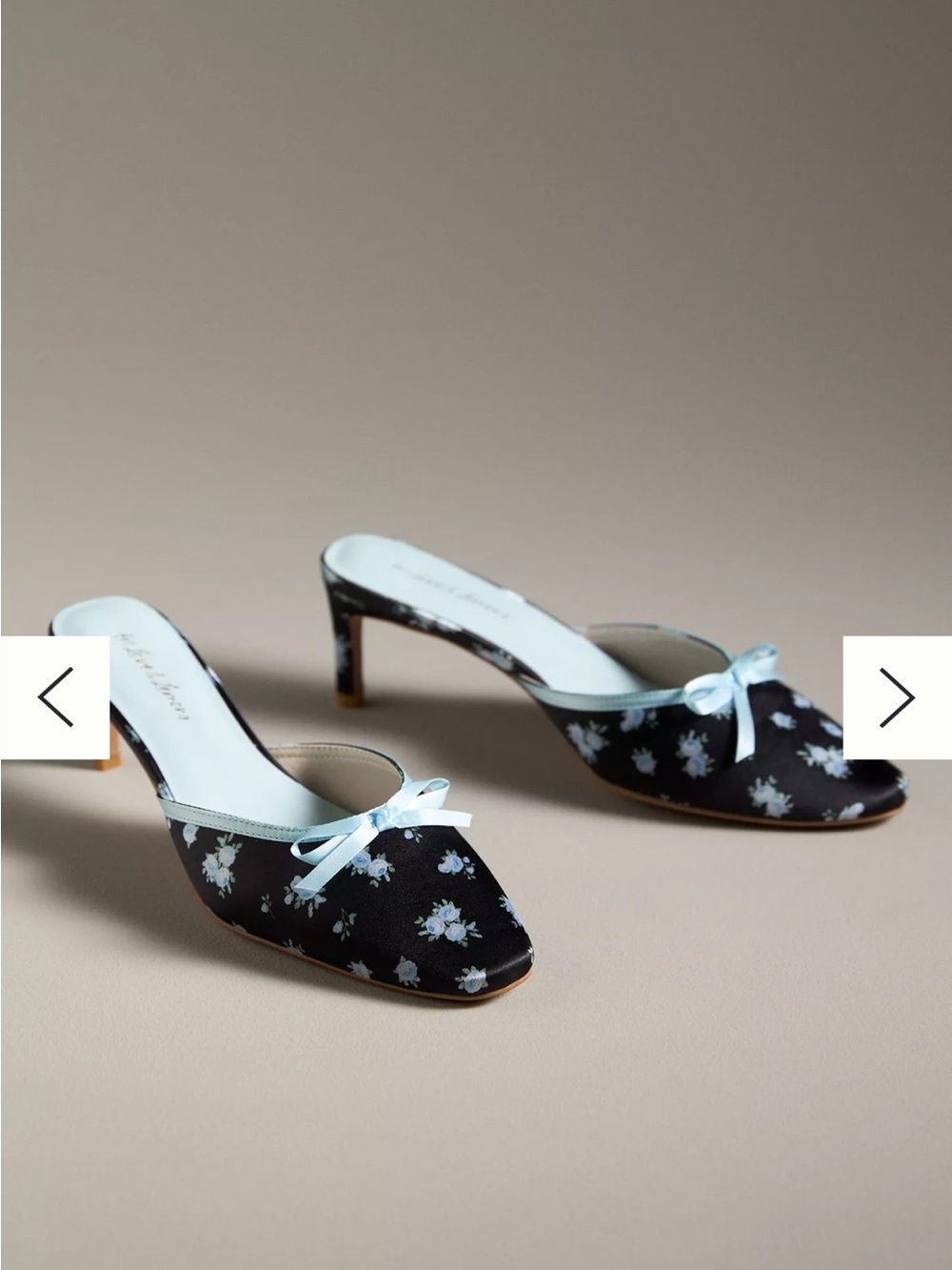 For Love And Lemons Black Floral Kitten Heels